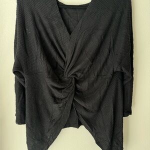 1. State Black Textured Twist Blouse